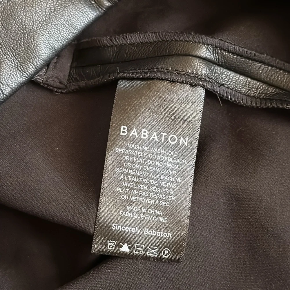 Aritzia Babaton Black Faux Leather Mini Skirt 4 - Picture 7 of 8